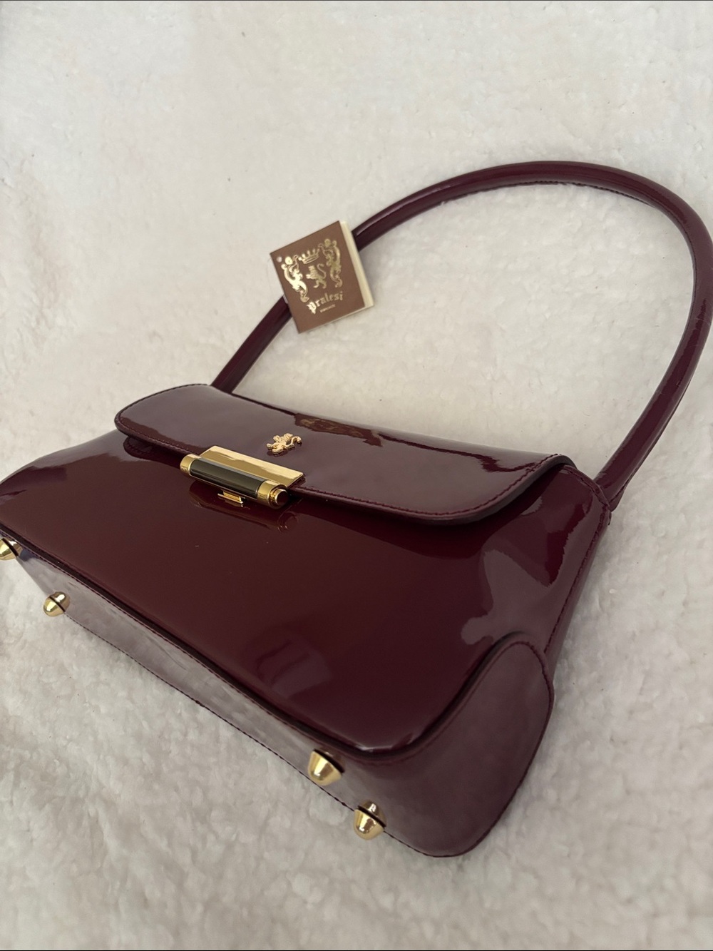 Pratesi Chianti Shoulder Bag in Deep Wine - Picture 8 of 10